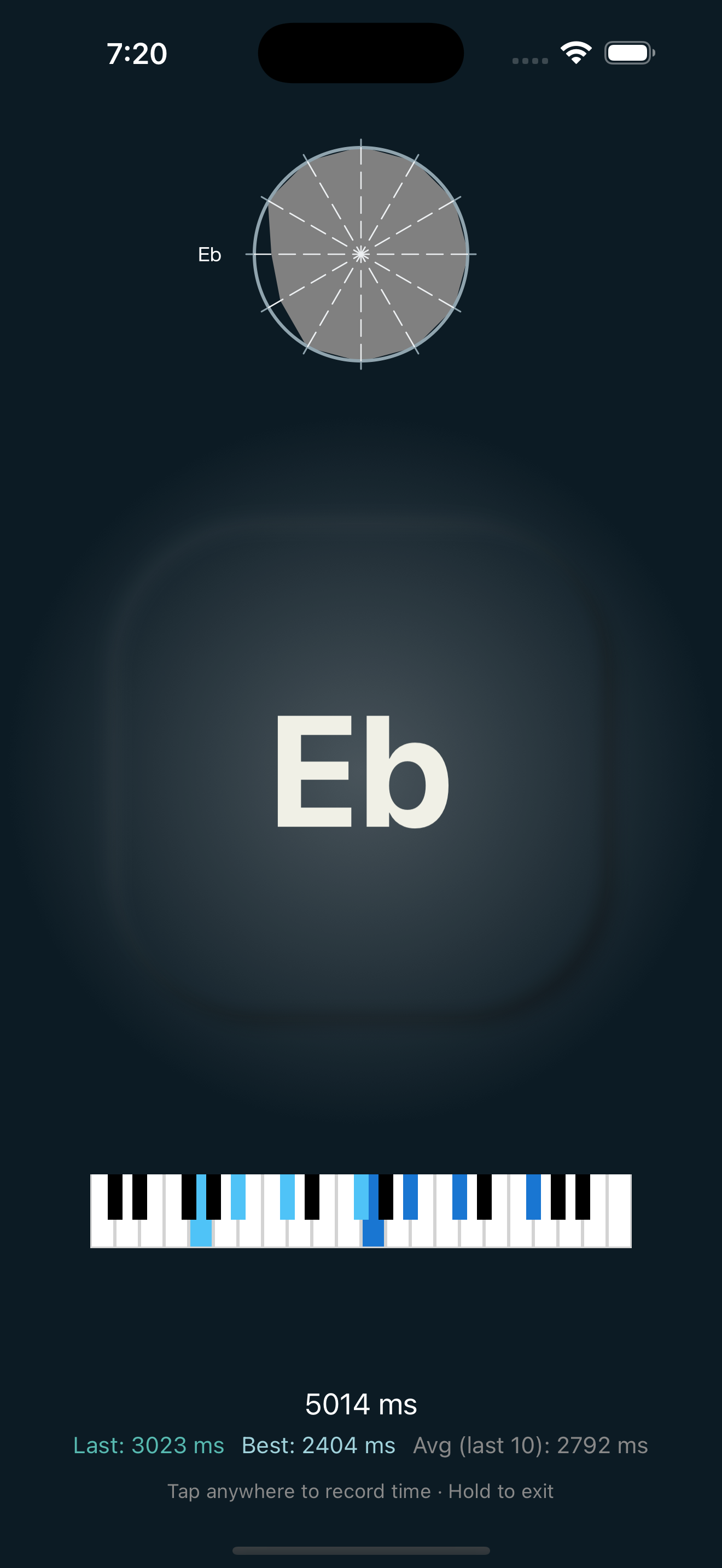 Active drill interface showing voicing practice